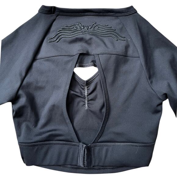 NEW Gymshark Black Athletic EXO Crop Top Front/Back Cut Outs Women's Small - Picture 5 of 6